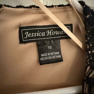 Jessica Howard Black and Nude Lace Dress